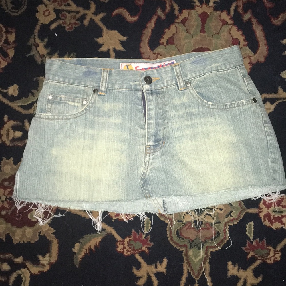 Super cute denim blue jean mini skirt Y2K